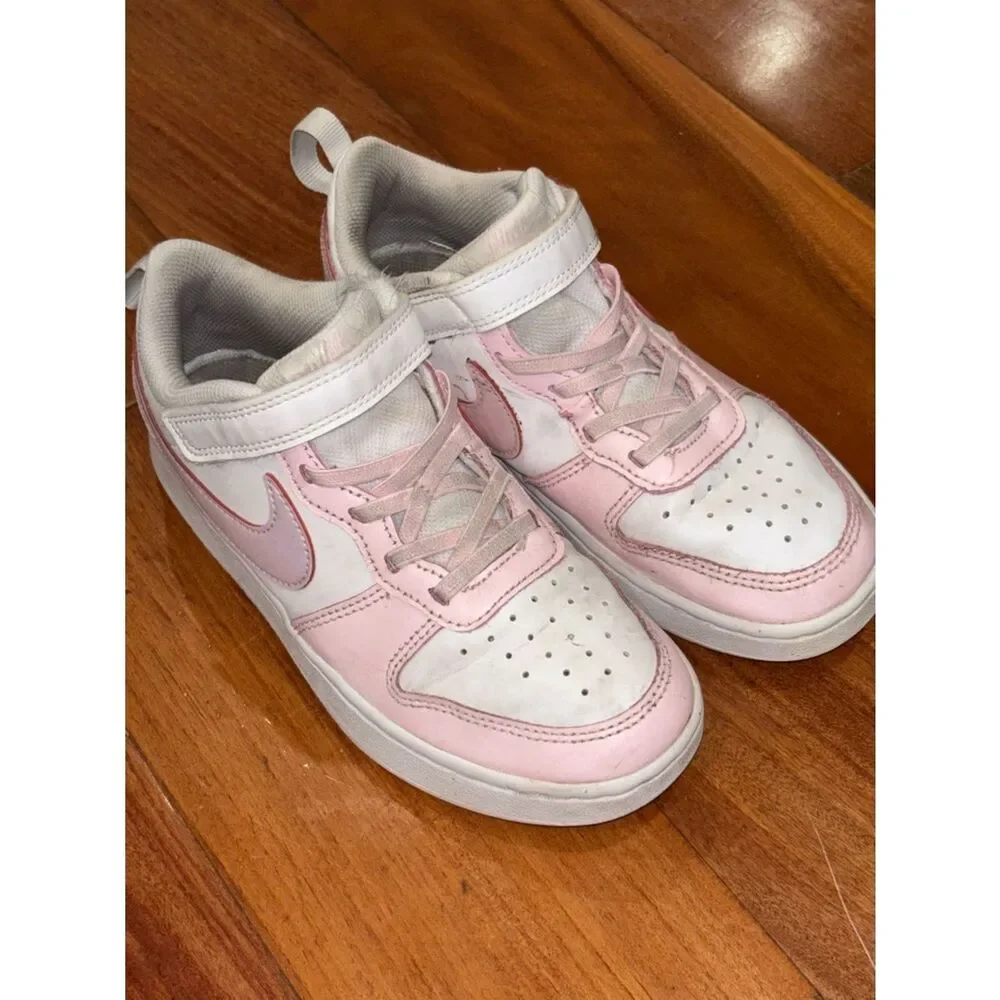 Nike Kids Pink and White Athletic Sneakers Size 3Y